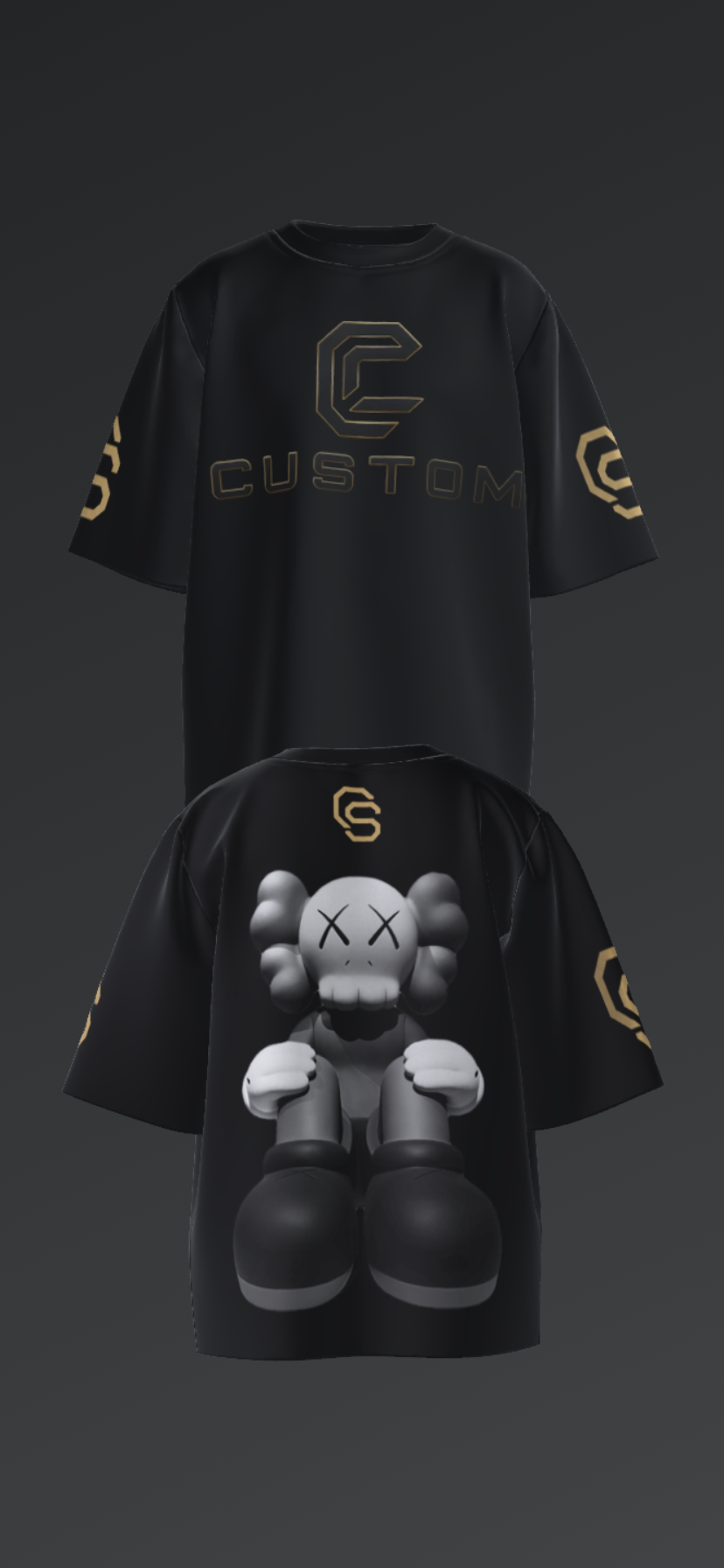 Custom black t-shirt Drop 001